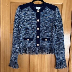 Milly Kaia Textured Fringe Cardigan NWT
